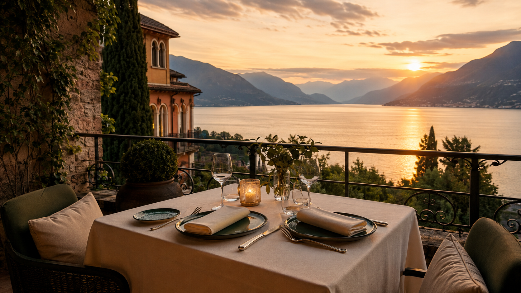 Terrazza elegante affacciata sul lago